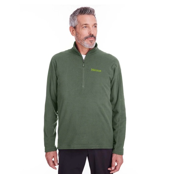 Marmot Men's Green Fleece 1/2 Zip Pullover Top Sweatshirt Size L - Picture 1 of 10
